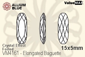 ValueMAX Elongated Baguette Fancy Stone (VM4161) 15x5mm - Crystal Effect With Foiling - Haga Click en la Imagen para Cerrar