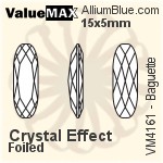ValueMAX Elongated Baguette Fancy Stone (VM4161) 15x5mm - Crystal Effect With Foiling