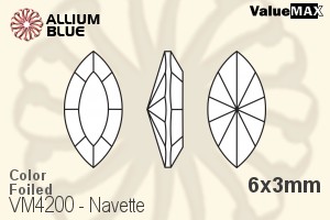 バリューマックス Navette ファンシーストーン (VM4200) 6x3mm - カラー 裏面フォイル - ウインドウを閉じる