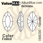 ValueMAX Navette Fancy Stone (VM4200) 6x3mm - Color With Foiling
