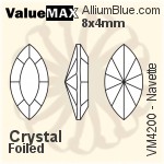 ValueMAX Navette Fancy Stone (VM4200) 8x4mm - Crystal Effect With Foiling