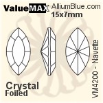 ValueMAX Navette Fancy Stone (VM4200) 15x7mm - Clear Crystal With Foiling