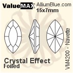 ValueMAX Navette Fancy Stone (VM4200) 15x7mm - Crystal Effect With Foiling
