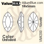 ValueMAX Navette Fancy Stone (VM4200) 10x5mm - Color With Foiling
