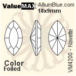 ValueMAX Navette Fancy Stone (VM4200) 18x9mm - Crystal Effect With Foiling