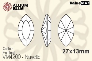 ValueMAX Navette Fancy Stone (VM4200) 27x13mm - Color With Foiling