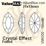 ValueMAX Navette Fancy Stone (VM4200) 18x9mm - Color Unfoiled
