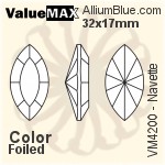 ValueMAX Navette Fancy Stone (VM4200) 27x13mm - Crystal Effect With Foiling