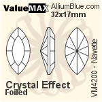 ValueMAX Navette Fancy Stone (VM4200) 15x4mm - Color Unfoiled