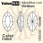 ValueMAX Navette Fancy Stone (VM4200) 32x17mm - Clear Crystal With Foiling