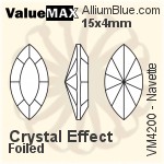 ValueMAX Navette Fancy Stone (VM4200) 32x17mm - Crystal Effect With Foiling