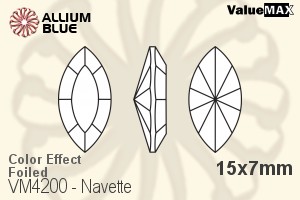 VALUEMAX CRYSTAL Navette Fancy Stone 15x7mm Light Topaz AB F