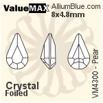 ValueMAX Pear Fancy Stone (VM4300) 8x4.8mm - Clear Crystal With Foiling