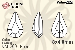 VALUEMAX CRYSTAL Pear Fancy Stone 8x4.8mm Black Diamond F