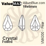 ValueMAX Pear Fancy Stone (VM4300) 13x7.8mm - Color With Foiling