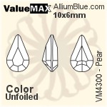 ValueMAX Pear Fancy Stone (VM4300) 8x4.8mm - Crystal Effect With Foiling