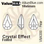ValueMAX Pear Fancy Stone (VM4300) 10x6mm - Crystal Effect With Foiling