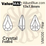 ValueMAX Pear Fancy Stone (VM4300) 10x6mm - Color With Foiling