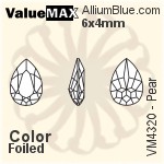ValueMAX Pear Fancy Stone (VM4320) 6x4mm - Color With Foiling