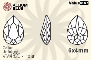 ValueMAX Pear Fancy Stone (VM4320) 6x4mm - Color Unfoiled - Click Image to Close