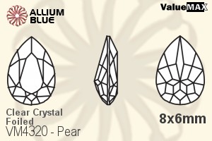 VALUEMAX CRYSTAL Pear Fancy Stone 8x6mm Crystal F