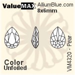 ValueMAX Pear Fancy Stone (VM4320) 8x6mm - Color Unfoiled