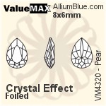 ValueMAX Pear Fancy Stone (VM4320) 8x6mm - Crystal Effect With Foiling