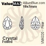 ValueMAX Pear Fancy Stone (VM4320) 10x7mm - Clear Crystal With Foiling