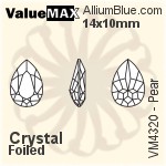 ValueMAX Pear Fancy Stone (VM4320) 14x10mm - Clear Crystal With Foiling