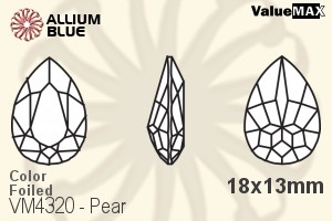 VALUEMAX CRYSTAL Pear Fancy Stone 18x13mm Aqua F