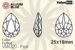 VALUEMAX CRYSTAL Pear Fancy Stone 25x18mm Capri Blue F