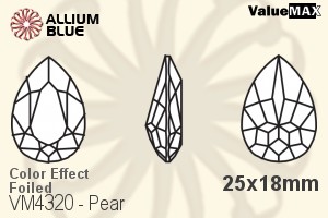 VALUEMAX CRYSTAL Pear Fancy Stone 25x18mm Light Peach AB F