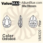 ValueMAX Pear Fancy Stone (VM4320) 30x20mm - Color Unfoiled