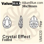 ValueMAX Pear Fancy Stone (VM4320) 30x20mm - Crystal Effect With Foiling
