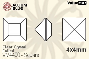VALUEMAX CRYSTAL Square Fancy Stone 4x4mm Crystal F