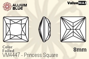 VALUEMAX CRYSTAL Princess Square Fancy Stone 8mm Fuchsia F
