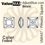 ValueMAX Princess Square Fancy Stone (VM4447) 8mm - Color With Foiling