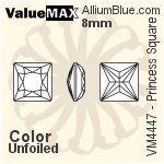 ValueMAX Princess Square Fancy Stone (VM4447) 12mm - Color Unfoiled