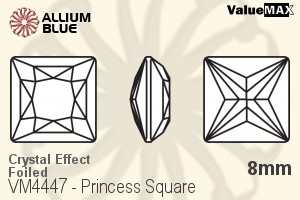 VALUEMAX CRYSTAL Princess Square Fancy Stone 8mm Crystal Aurore Boreale F