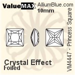 ValueMAX Princess Square Fancy Stone (VM4447) 12mm - Color With Foiling