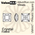 ValueMAX Princess Square Fancy Stone (VM4447) 10mm - Color With Foiling