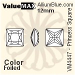ValueMAX Princess Square Fancy Stone (VM4447) 12mm - Color With Foiling