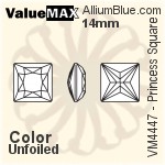 ValueMAX Princess Square Fancy Stone (VM4447) 12mm - Crystal Effect With Foiling