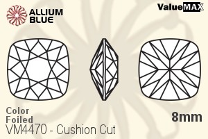 VALUEMAX CRYSTAL Cushion Cut Fancy Stone 8mm Light Siam F