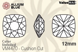 ValueMAX Cushion Cut Fancy Stone (VM4470) 12mm - Color Unfoiled - Click Image to Close