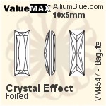 ValueMAX Princess Baguette Fancy Stone (VM4547) 10x5mm - Color With Foiling