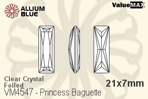 バリューマックス Princess Baguette ファンシーストーン (VM4547) 21x7mm - クリスタル 裏面フォイル