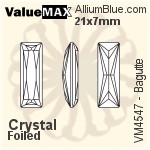 ValueMAX Princess Baguette Fancy Stone (VM4547) 10x5mm - Crystal Effect With Foiling