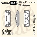 ValueMAX Princess Baguette Fancy Stone (VM4547) 15x5mm - Crystal Effect With Foiling