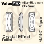 ValueMAX Princess Baguette Fancy Stone (VM4547) 15x5mm - Color With Foiling
